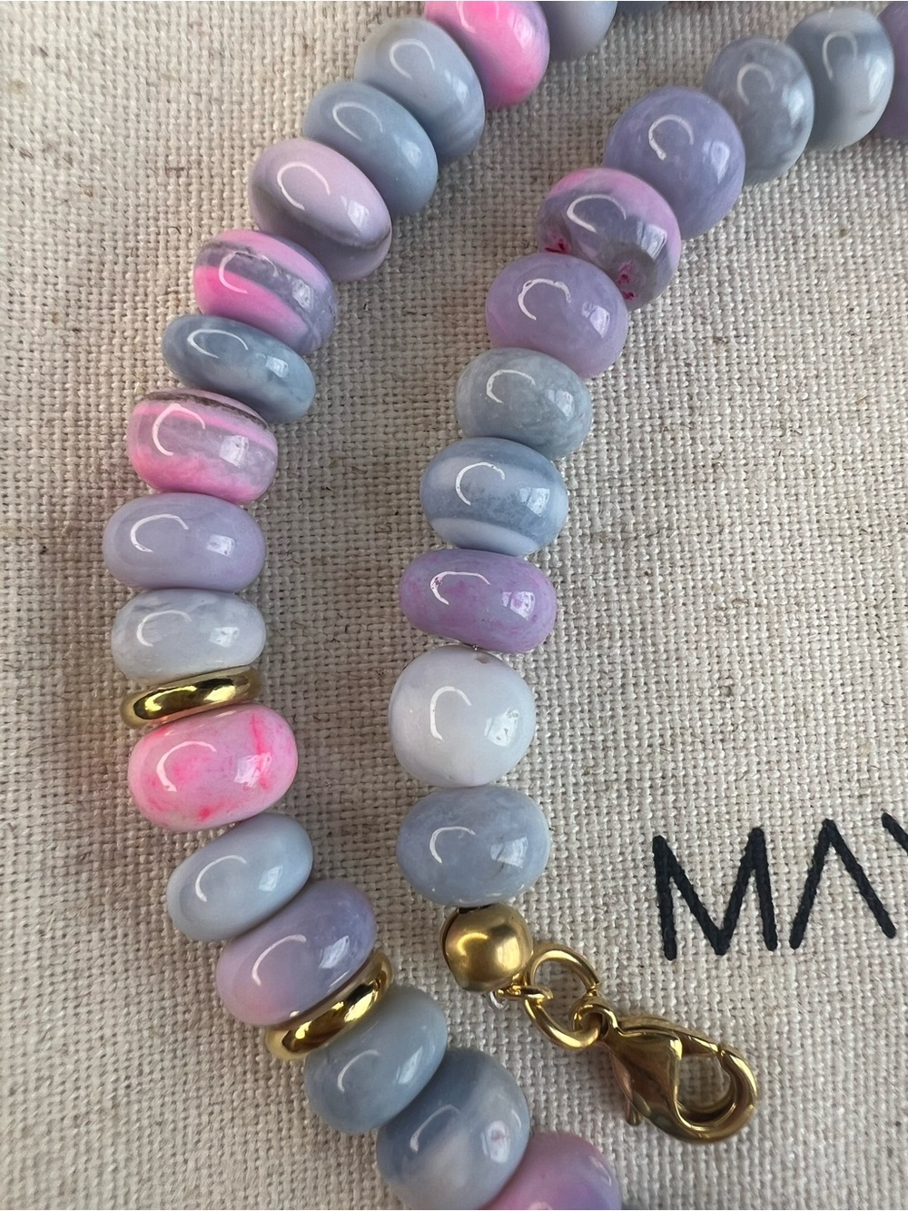 Mayamar NEW Purple Opal Beaded Baroque Pearl Necklace NWOT - Picture 2 of 9